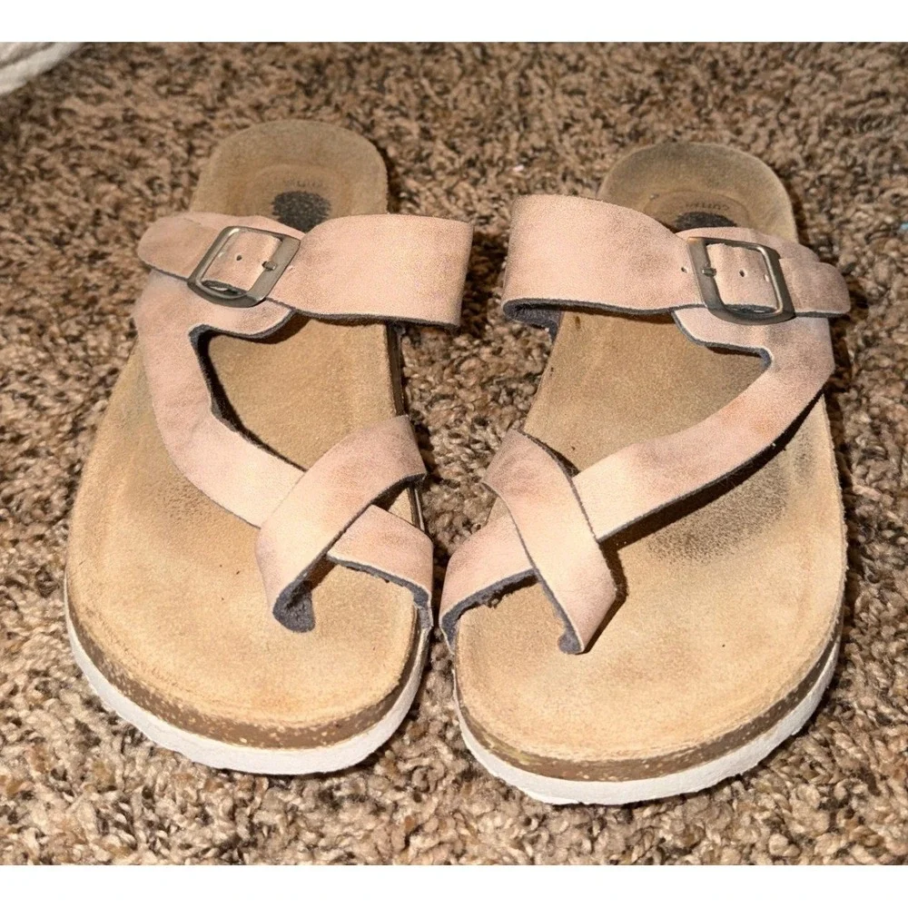 Eastland Shauna- Girls Cork Sole Leather Pinkish Sandals Size 2